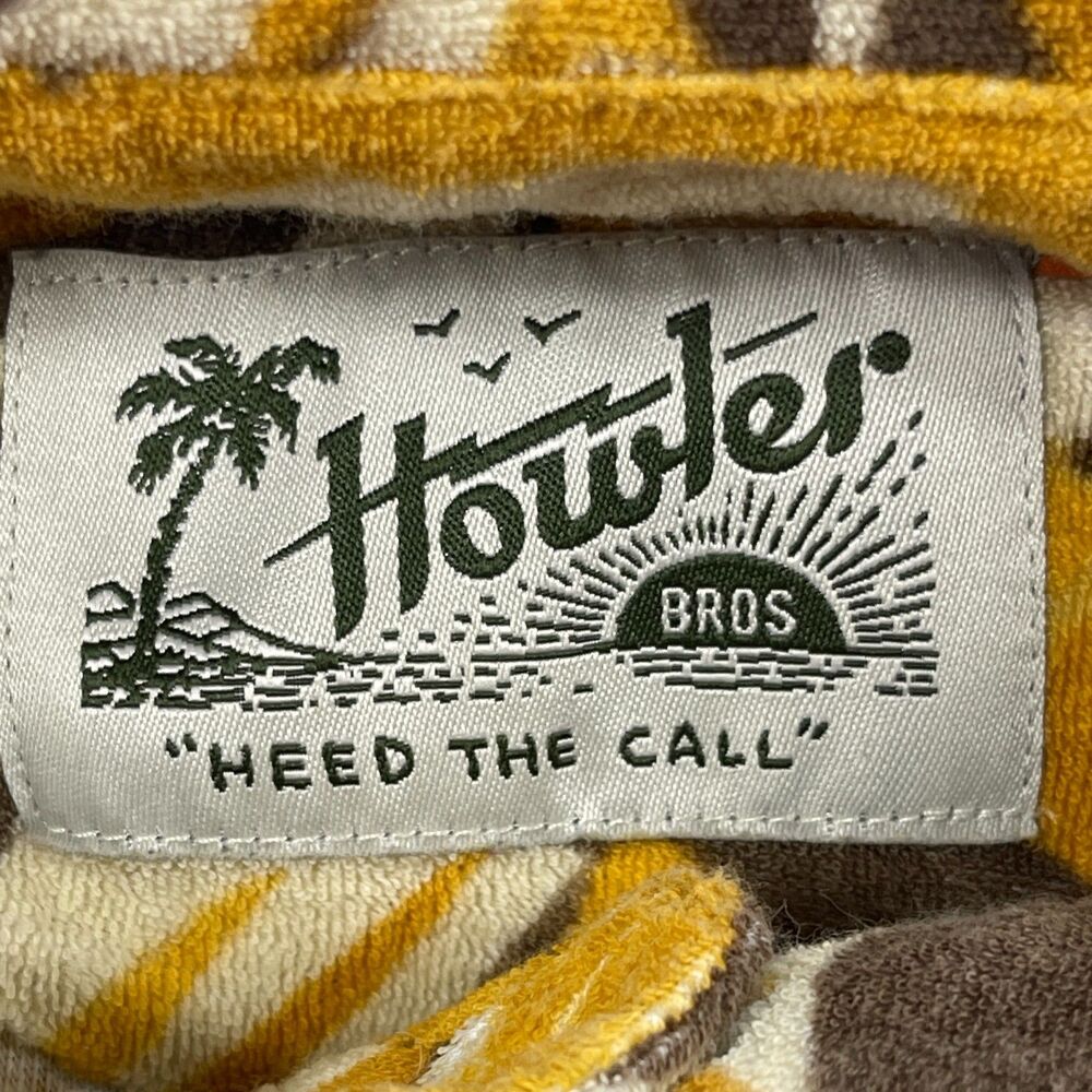 Howler Brothers Plusherman Terry Polo Shirt Men's Medium Monstera Mash Citron - Picture 6 of 10